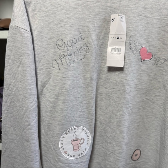 NWT Tex Light Gray Long Sleeve Pajama Shirt Size XL - Picture 3 of 5